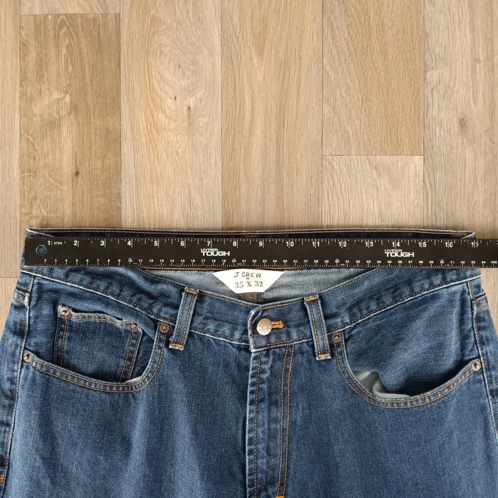 J Crew‎ Jeans Mens Size 35x32 Straight Leg Dark Wash Denim Casual Pants